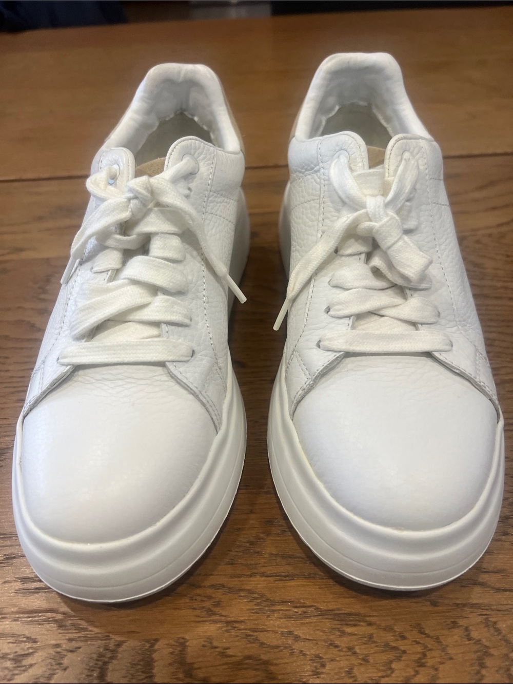 Classic White Leather Women's Sneakers Cow